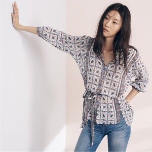 Madewell. Picnic paisley mixed print tunic. 100% cotton